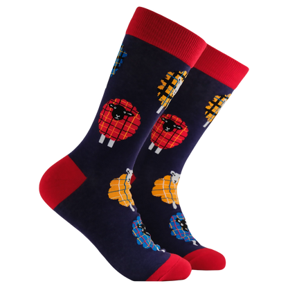 Tartan Sheep Socks | Navy