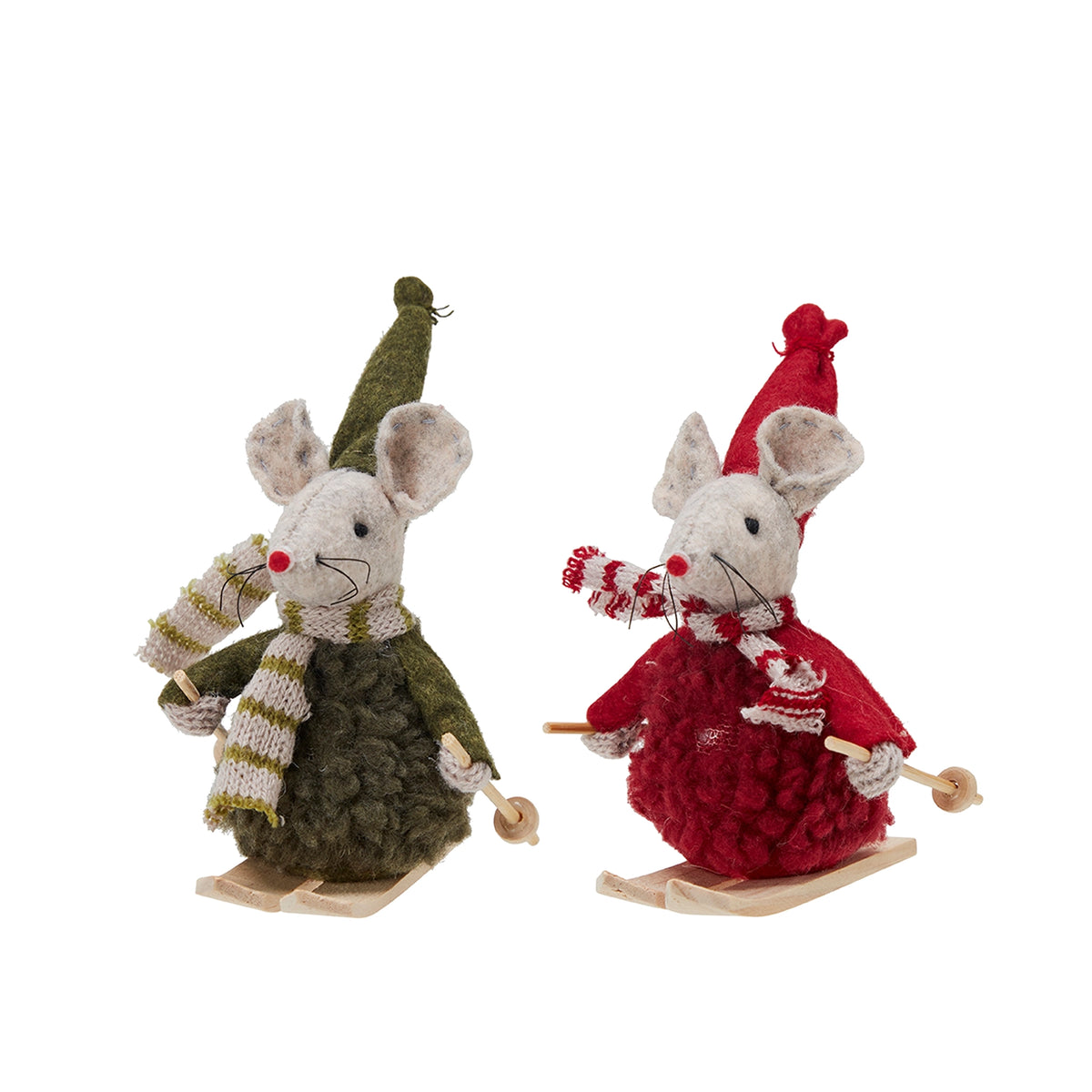 Christmas Decorations | Mice on Skis 2 Assorted