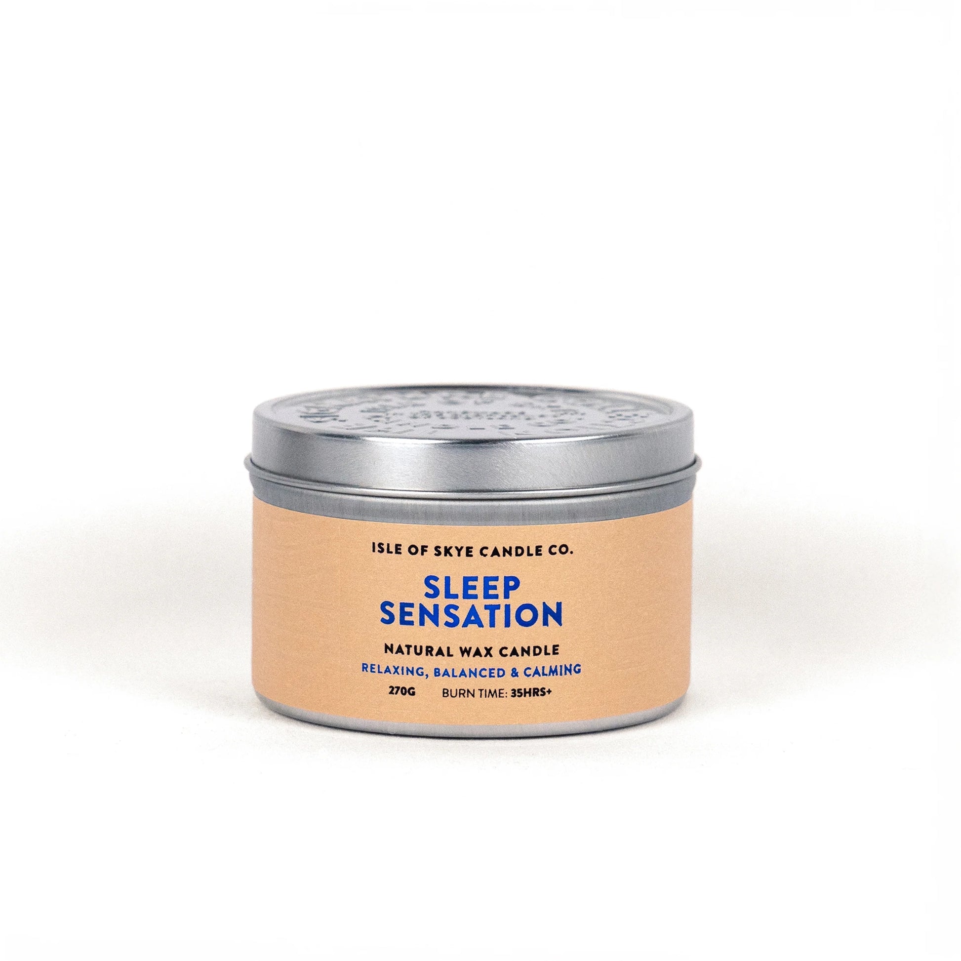 A travel tin candle in the scent sleep sensation