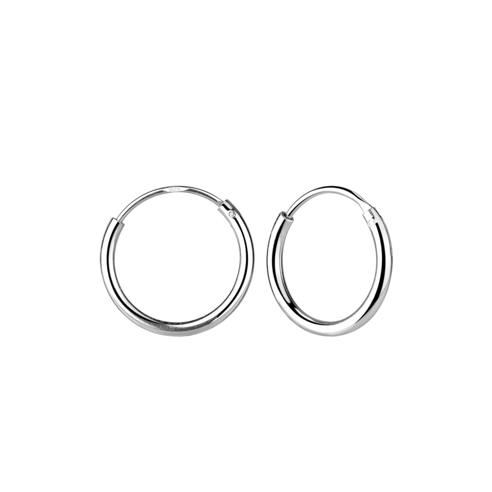 Simple pair of dainty silver hoop earrings