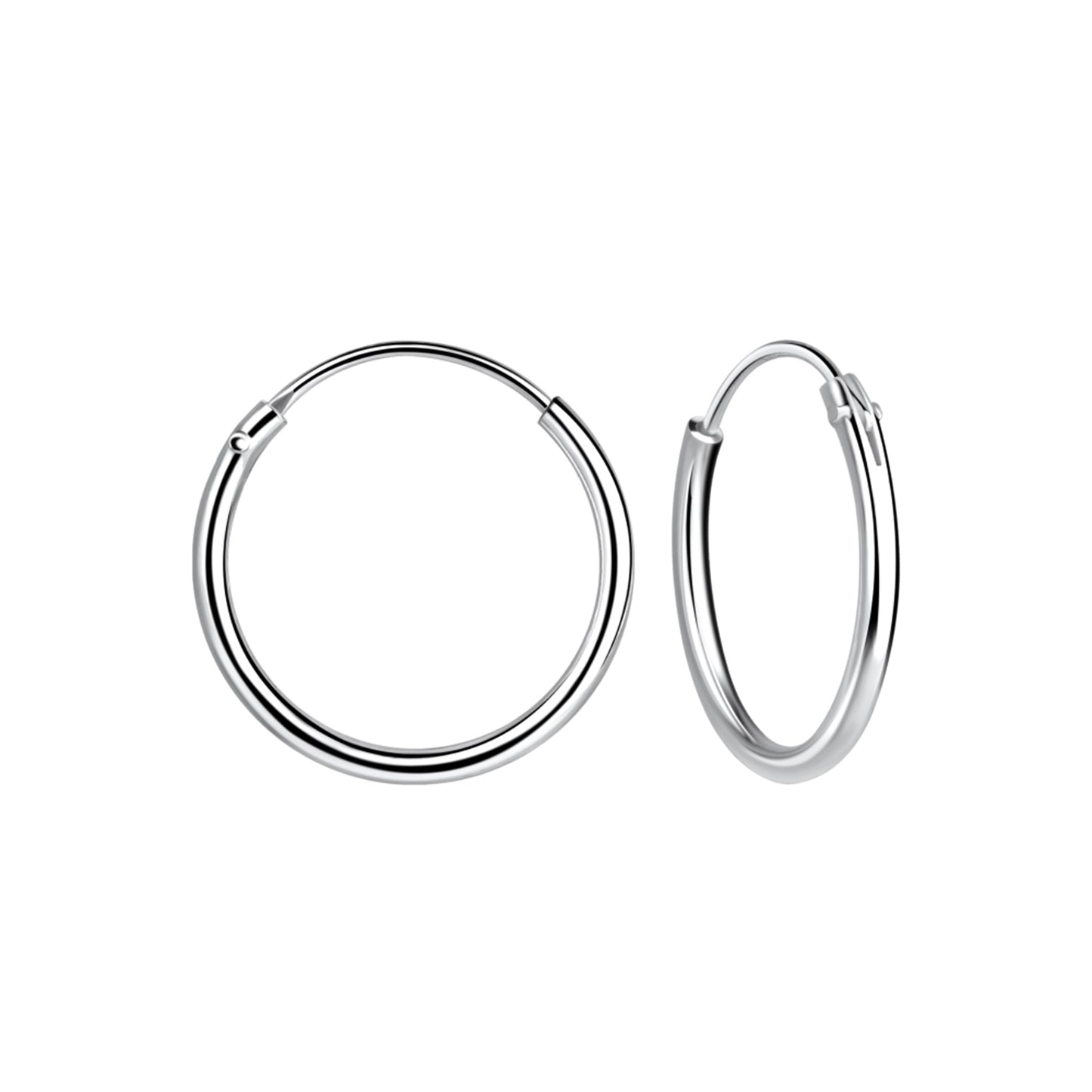 Simple pair of dainty silver hoop earrings