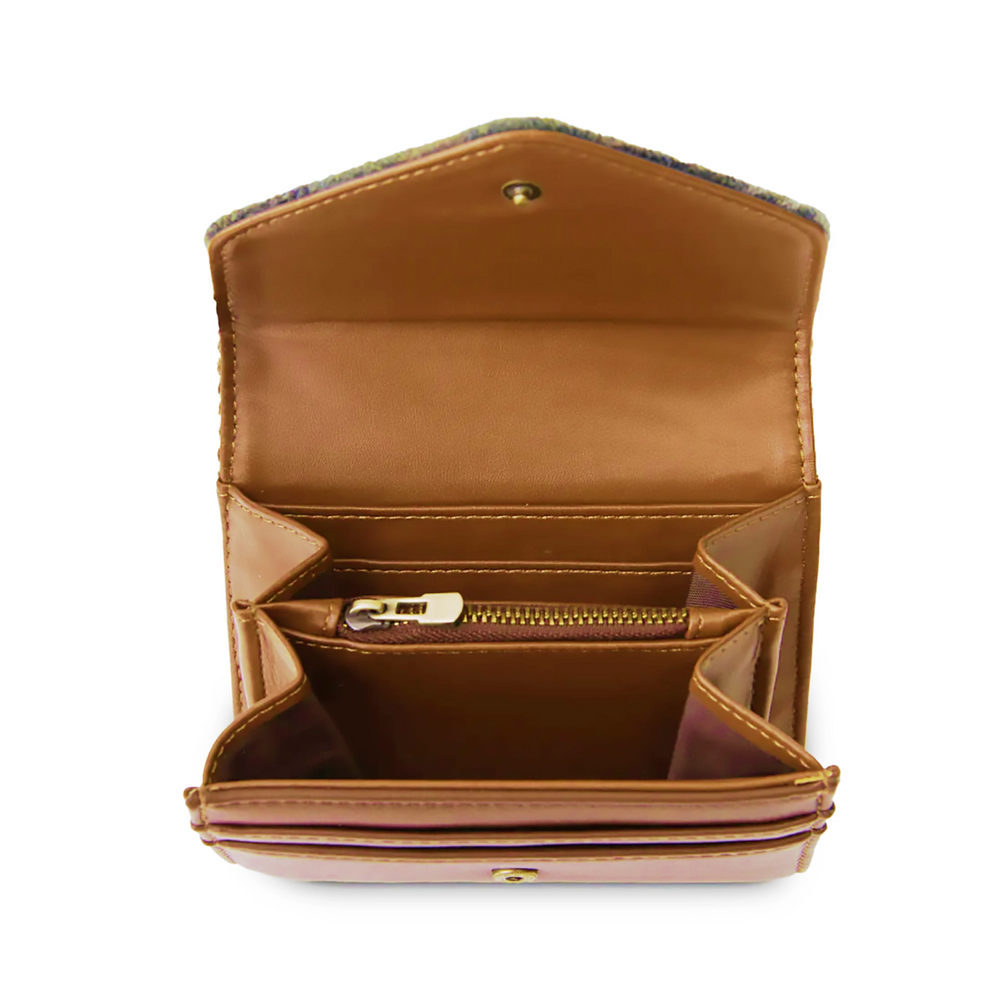 Tartan Small Clasp Purse | Chestnut & Blue