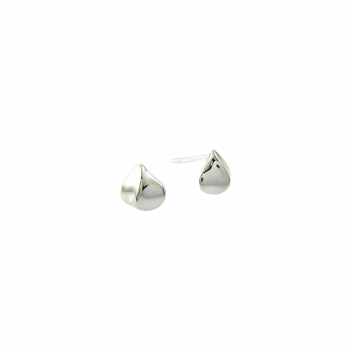 Pair of small silver leaf shaped stud earrings