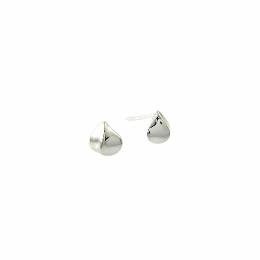 Pair of small silver leaf shaped stud earrings