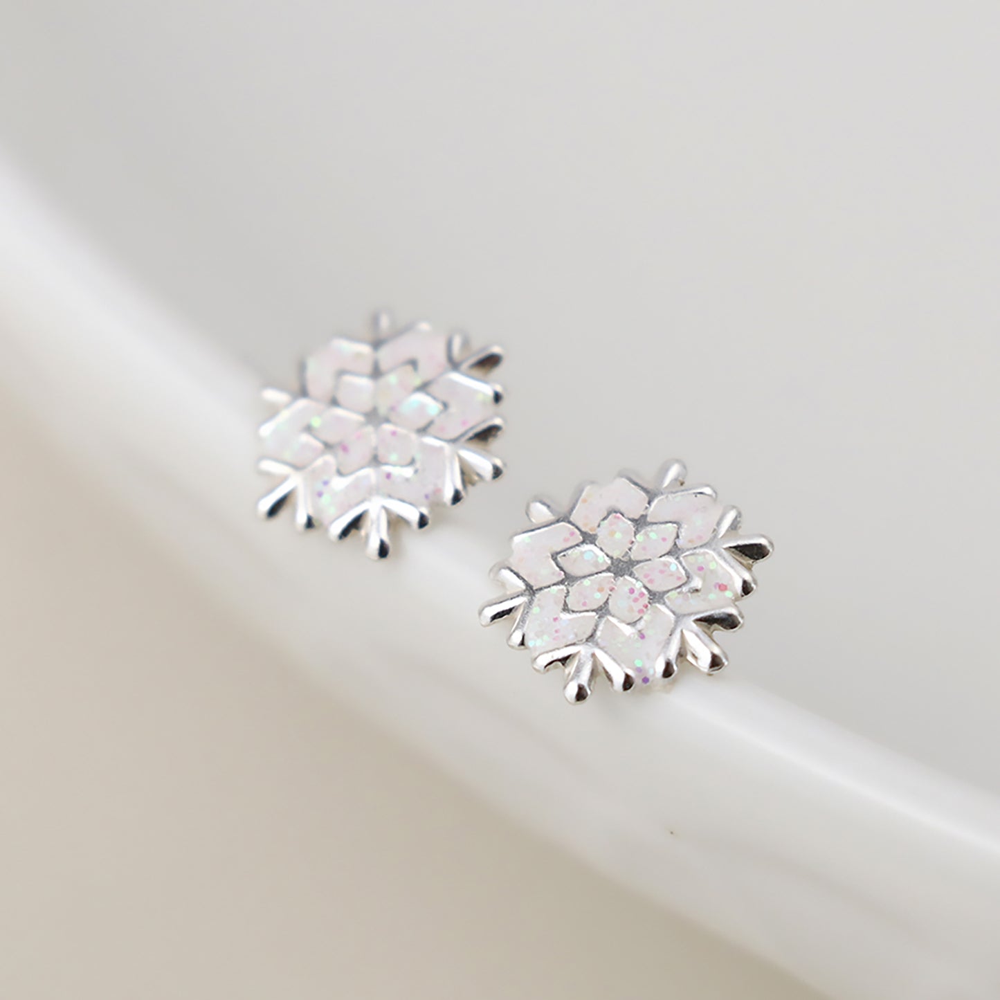 Xmas Snowflake Enamel | Studs