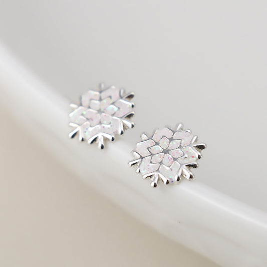 Xmas Snowflake Enamel | Studs