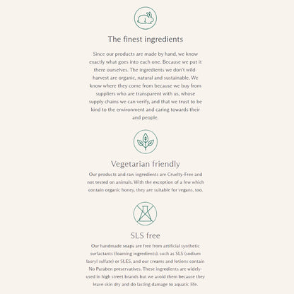 Highland Soap Company practices and promises