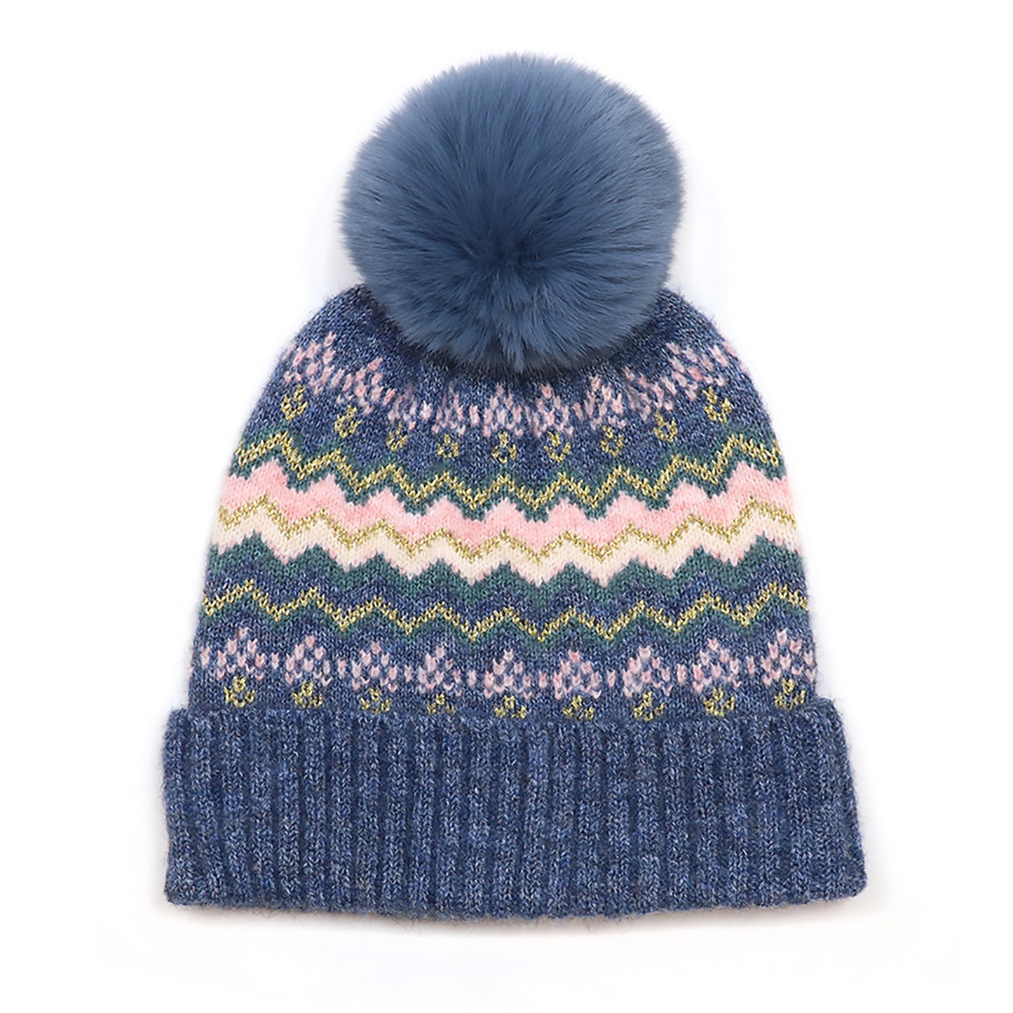 Sofia Bobble Hat | Denim Blue