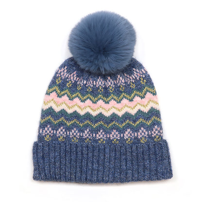 Sofia Bobble Hat | Denim Blue