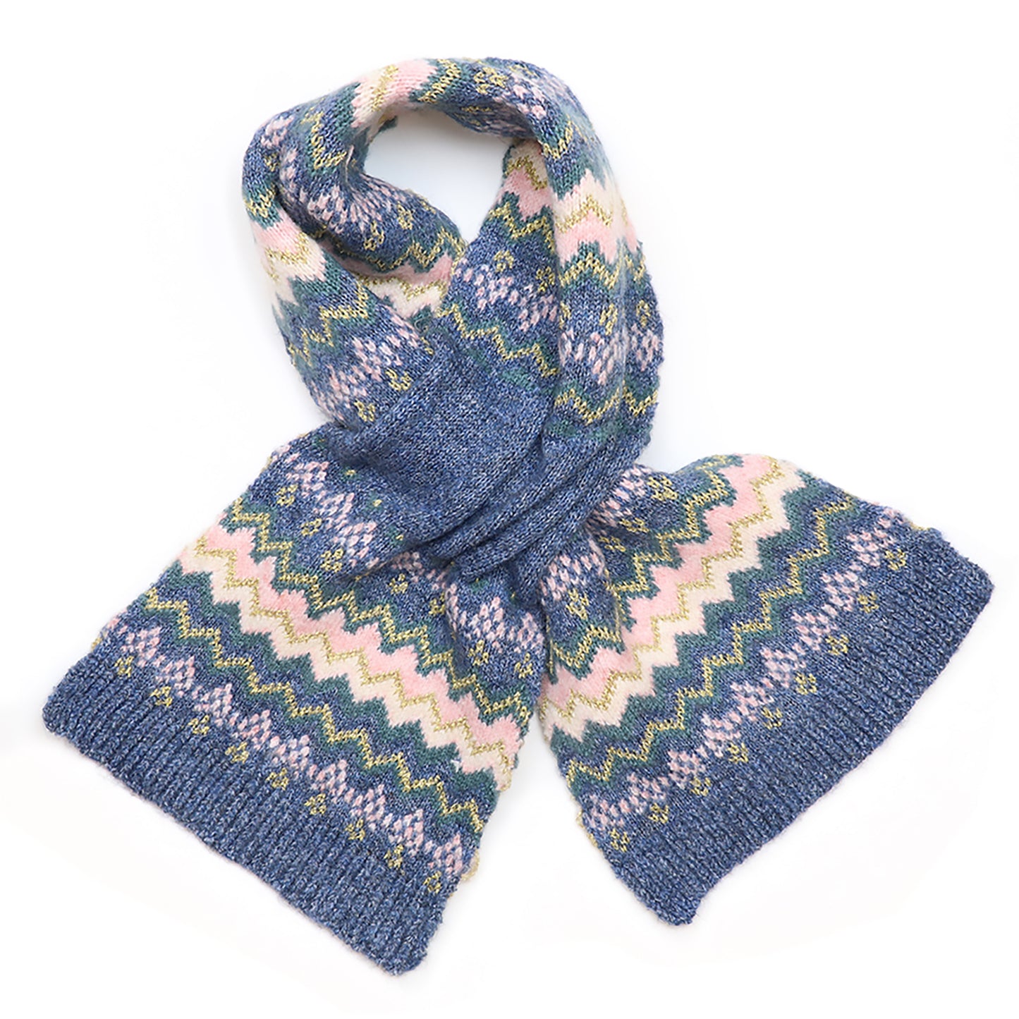 Sofia Pull-Through Scarf | Denim Blue