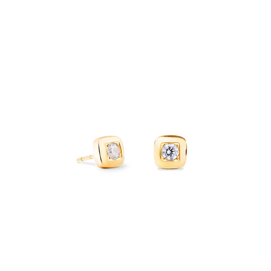 Soft Cube Glow Small Gold | Studs