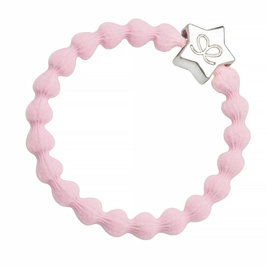 Elastic bubble hair band in pink with gold star charm