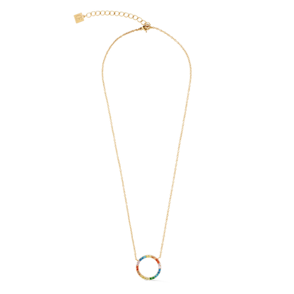 Sparkling Circle Rainbow CZ Gold | Necklace