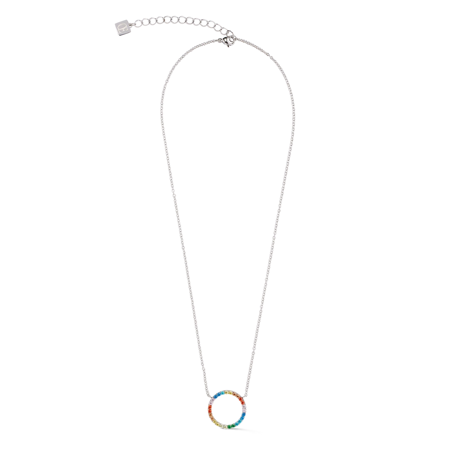 Sparkling Circle Rainbow CZ | Necklace