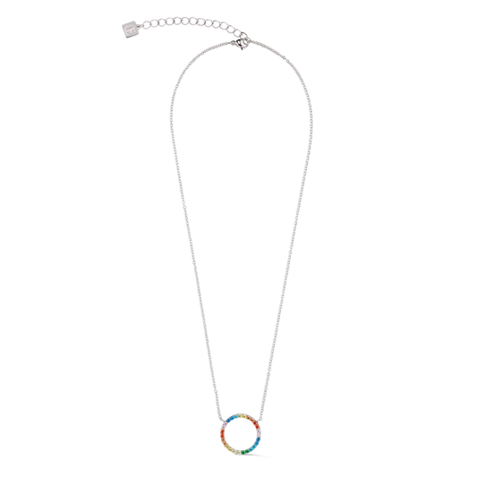 Sparkling Circle Rainbow CZ | Necklace