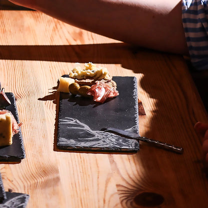 Slate Etched Cheese Board & Knife Set | Stag