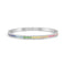 A stainless steel bangle with rainbow CZ strip