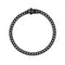 A matt black coated stainless steel chain bracelet with monogramed clasp