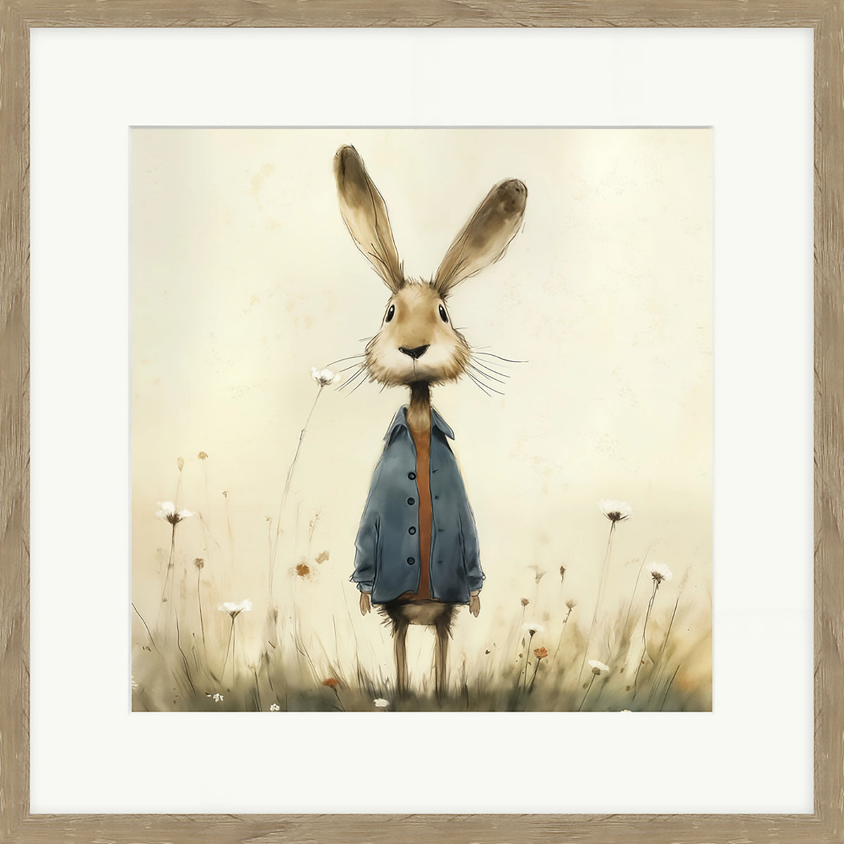 Stick Leg Rabbit | Framed Print by Lucy Hart
