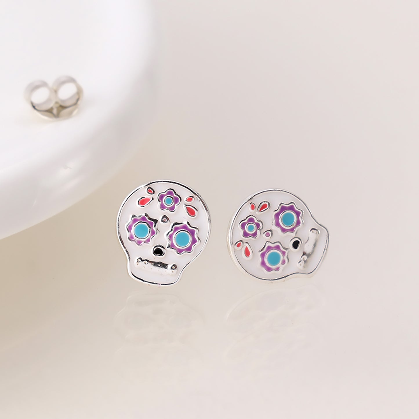 Sugar Skull Enamel | Studs