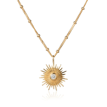 Sun White Topaz & Gold | Pendant