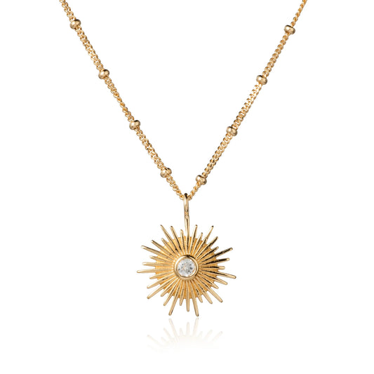 Sun White Topaz & Gold | Pendant