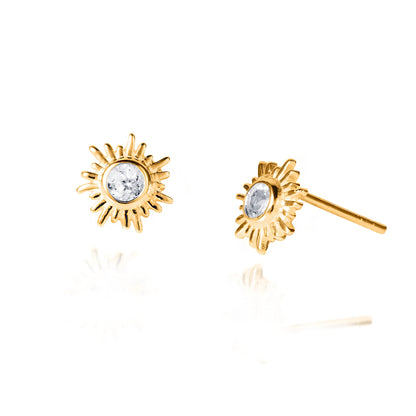 Sun White Topaz & Gold | Studs