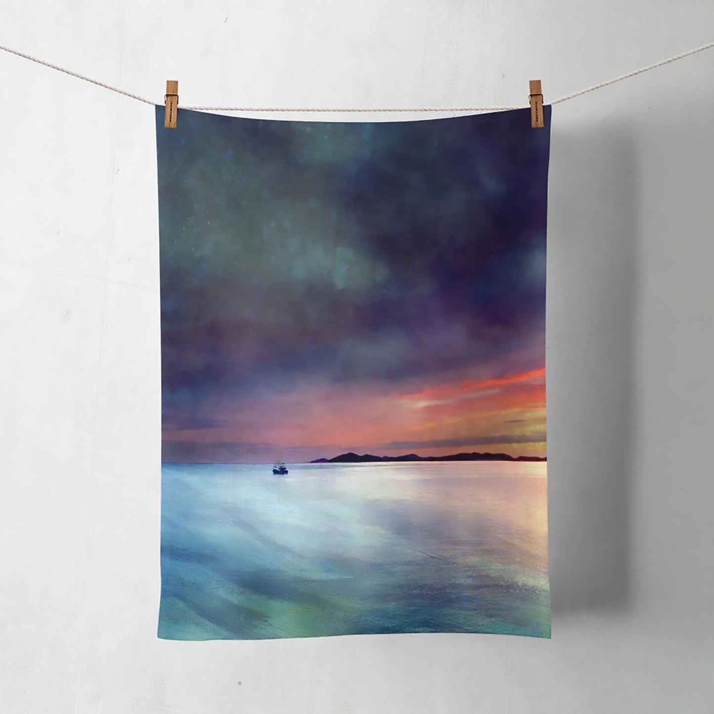Cotton Tea Towel | Fishing the Little Minch