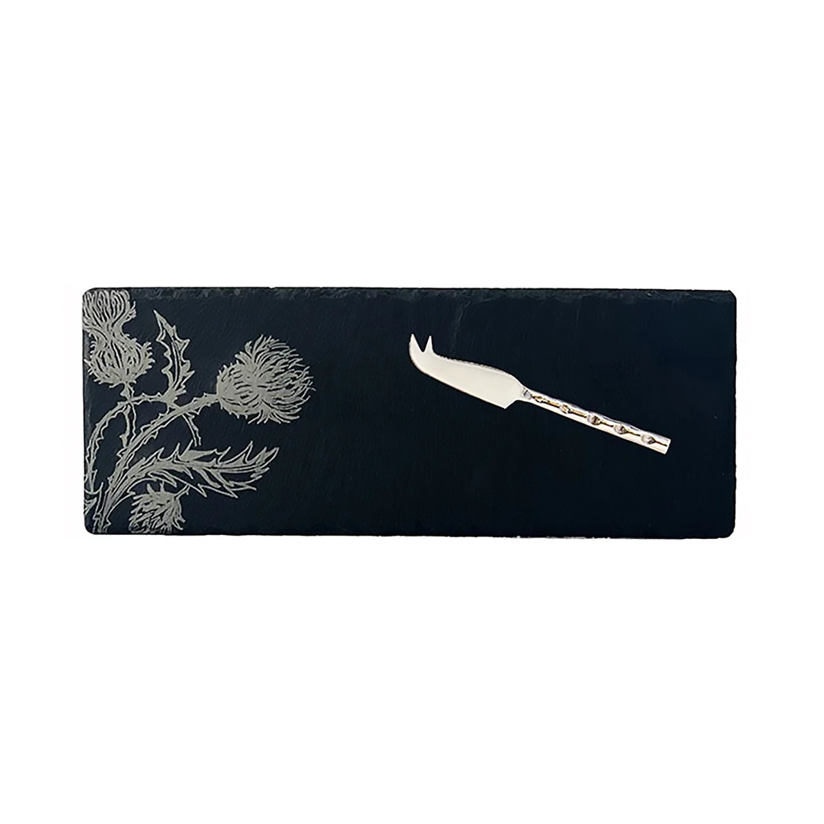 Slate Etched Cheese Board & Knife Set | Thistle Trio
