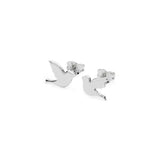 Simple silver bird shaped earrings with stud fittings