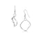 Simple silver hoop earrings with an organic twist shape on hook fittings