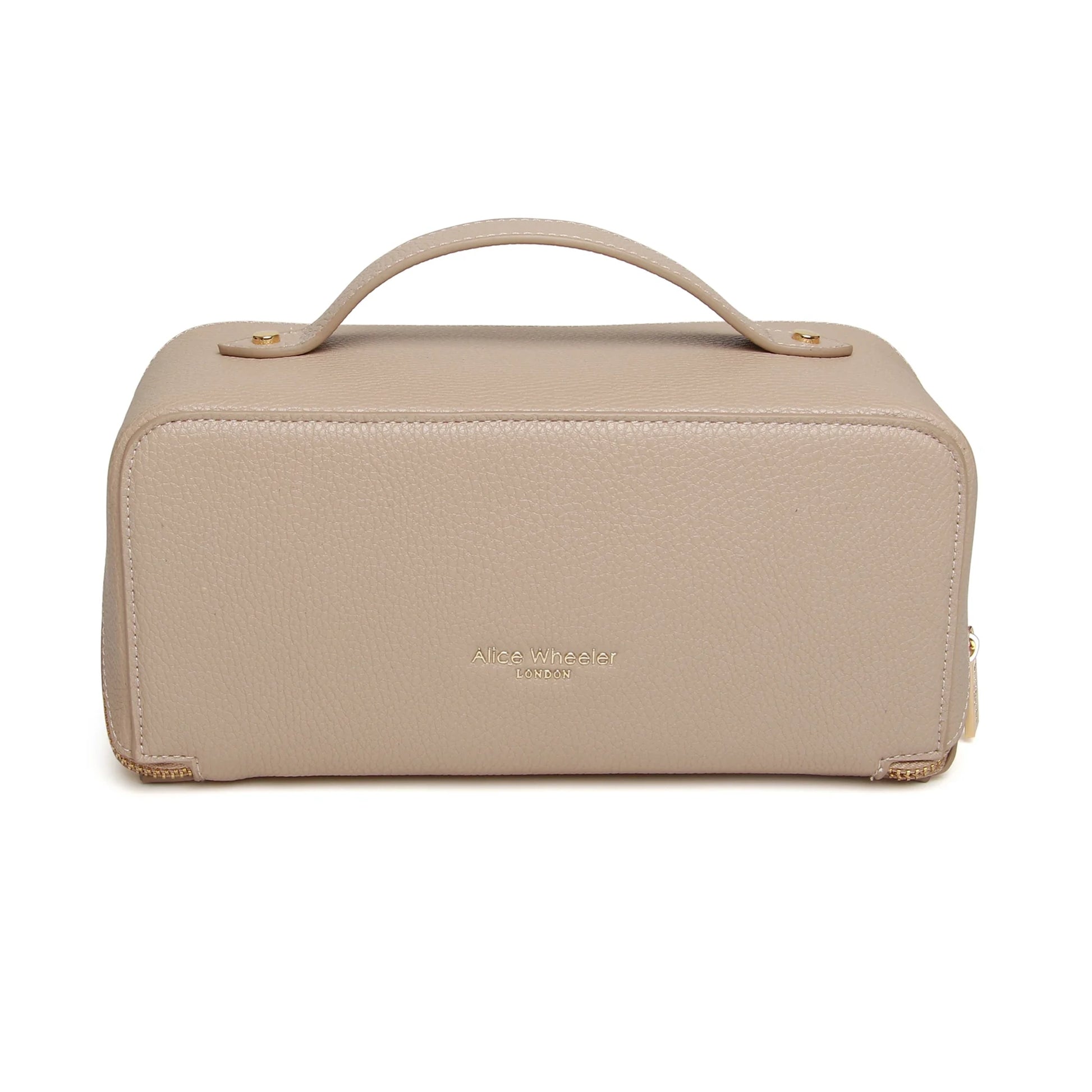 Stone faux leather cosmetic train bag back