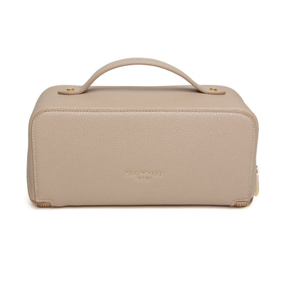 Stone faux leather cosmetic train bag back