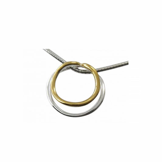 Pendant with double circle, on silver and one gold