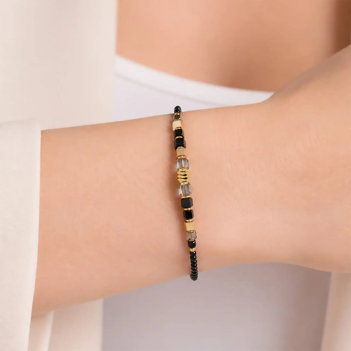 Wave Cube Flow Gold-Black | Bracelet
