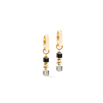 Wave Cube Flow Gold-Black Hoop | Earrings