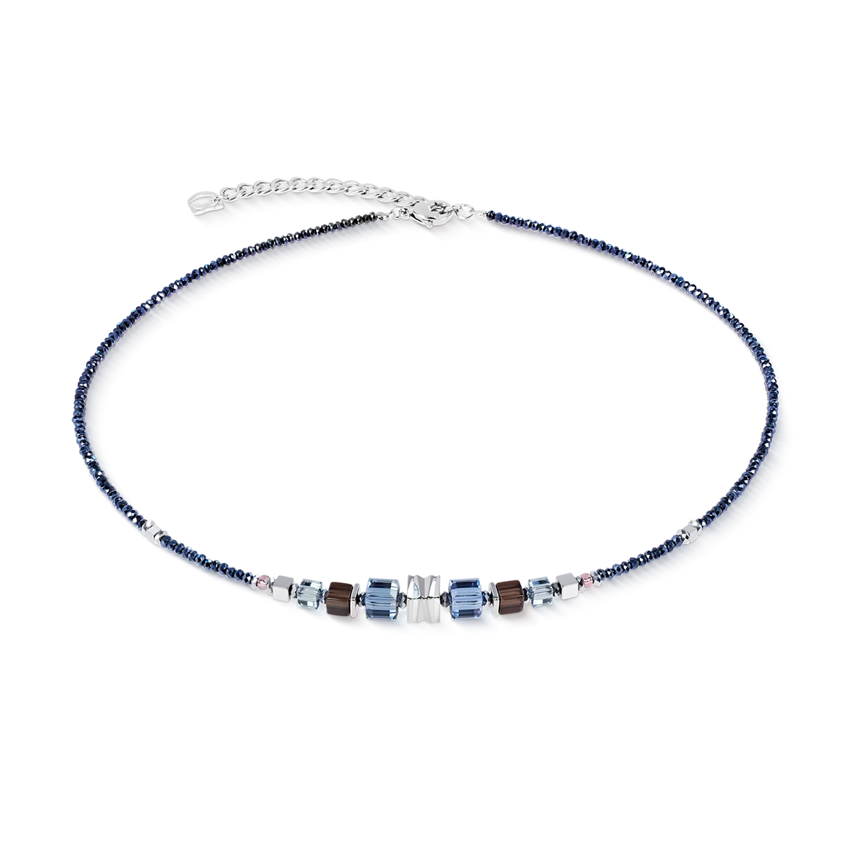 Wave Cube Flow Silver-Blue | Necklace