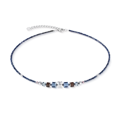 Wave Cube Flow Silver-Blue | Necklace