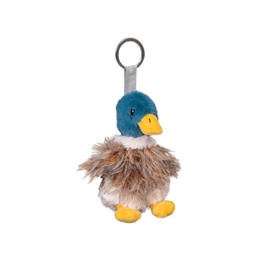 A plush duck keychain with O-ring