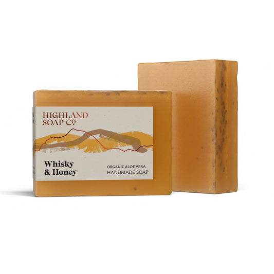 Highland Soap Co. bar of organic whisky and honey soap 