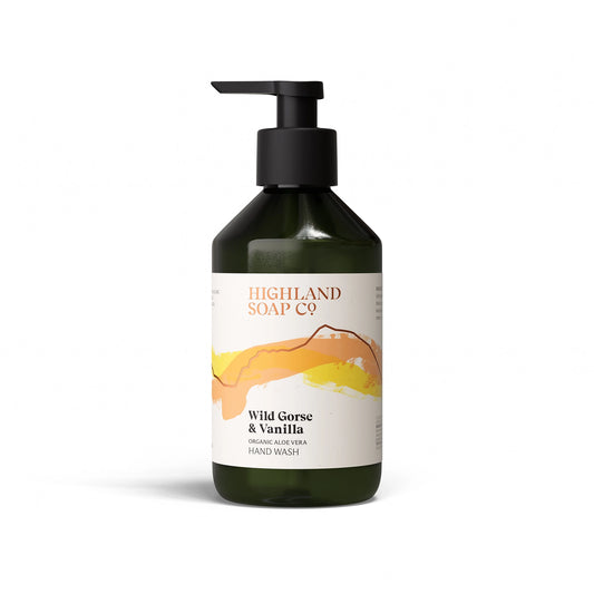 The Highland Soap Co. wild gorse and vanilla scented liquid hand wash pump bottle