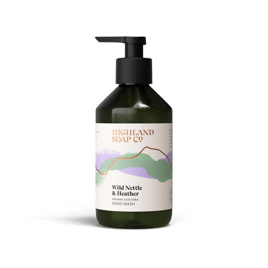 Highland Soap Co. wild nettle and heather scented liquid hand wash pump bottle