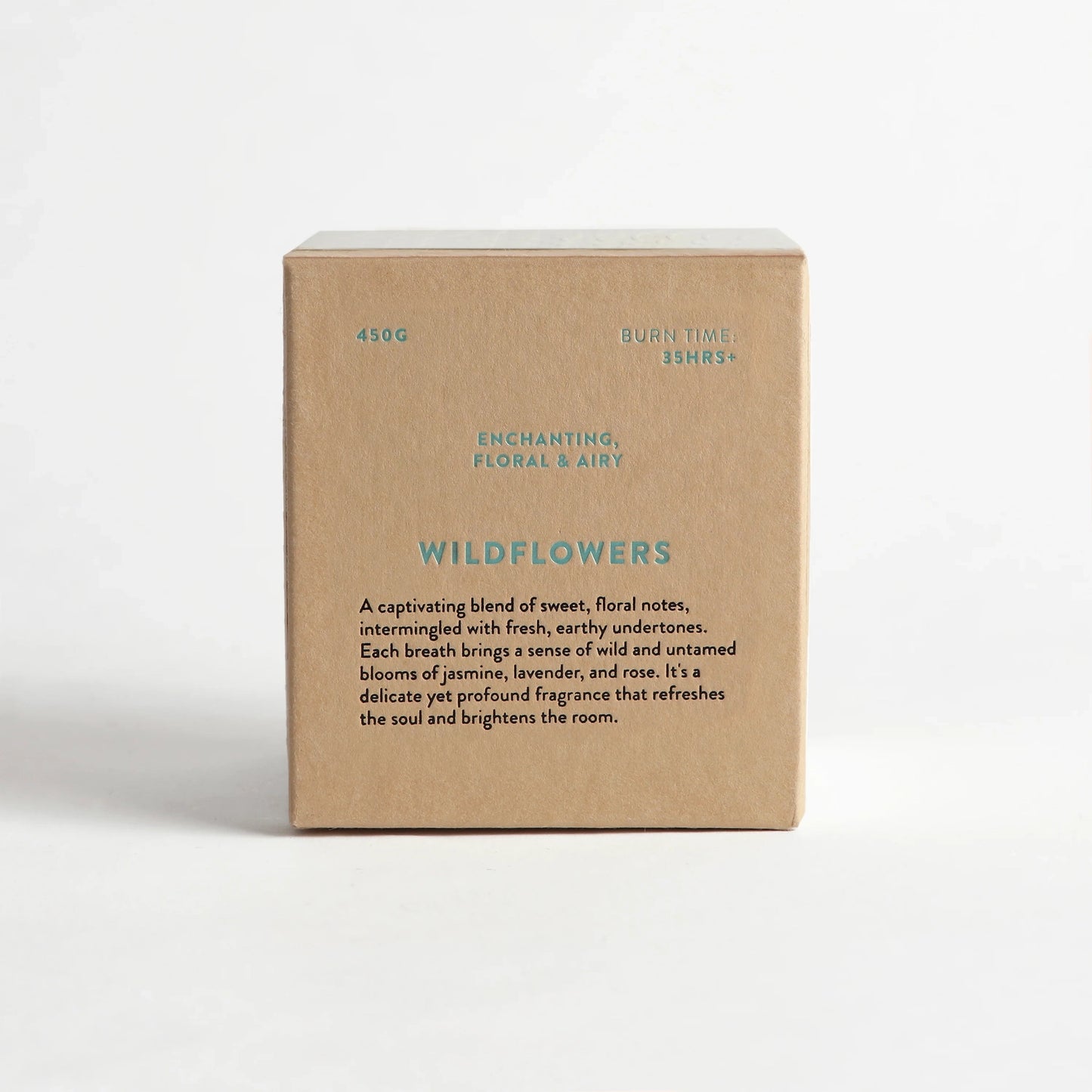 Wildflowers scented candle with scent details on box