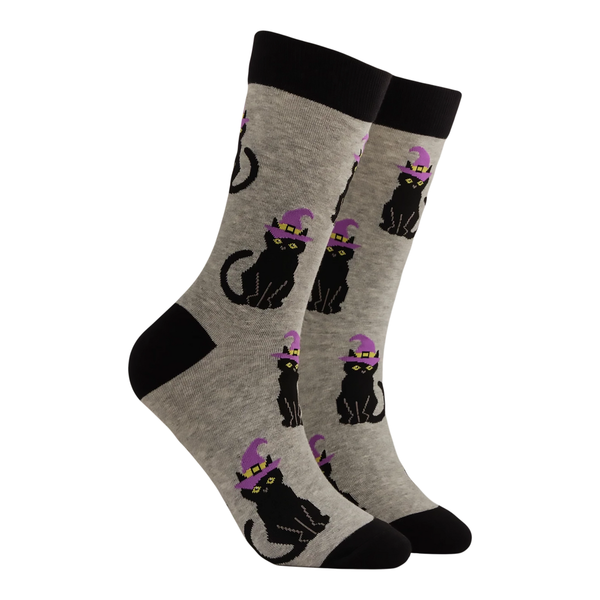 Witchy Cat Socks | Grey