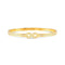 A yellow gold bangle with infinity symbol and cubic zirconia stones