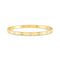 A yellow gold simple bangle with evenly spaced CZ stones in engraved squares