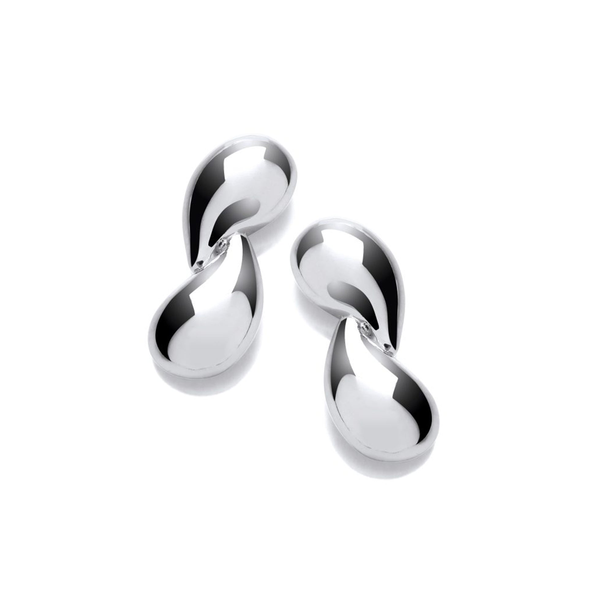 Yin yang inspired silver earrings