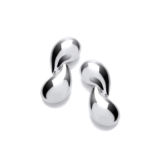 Yin yang inspired silver earrings