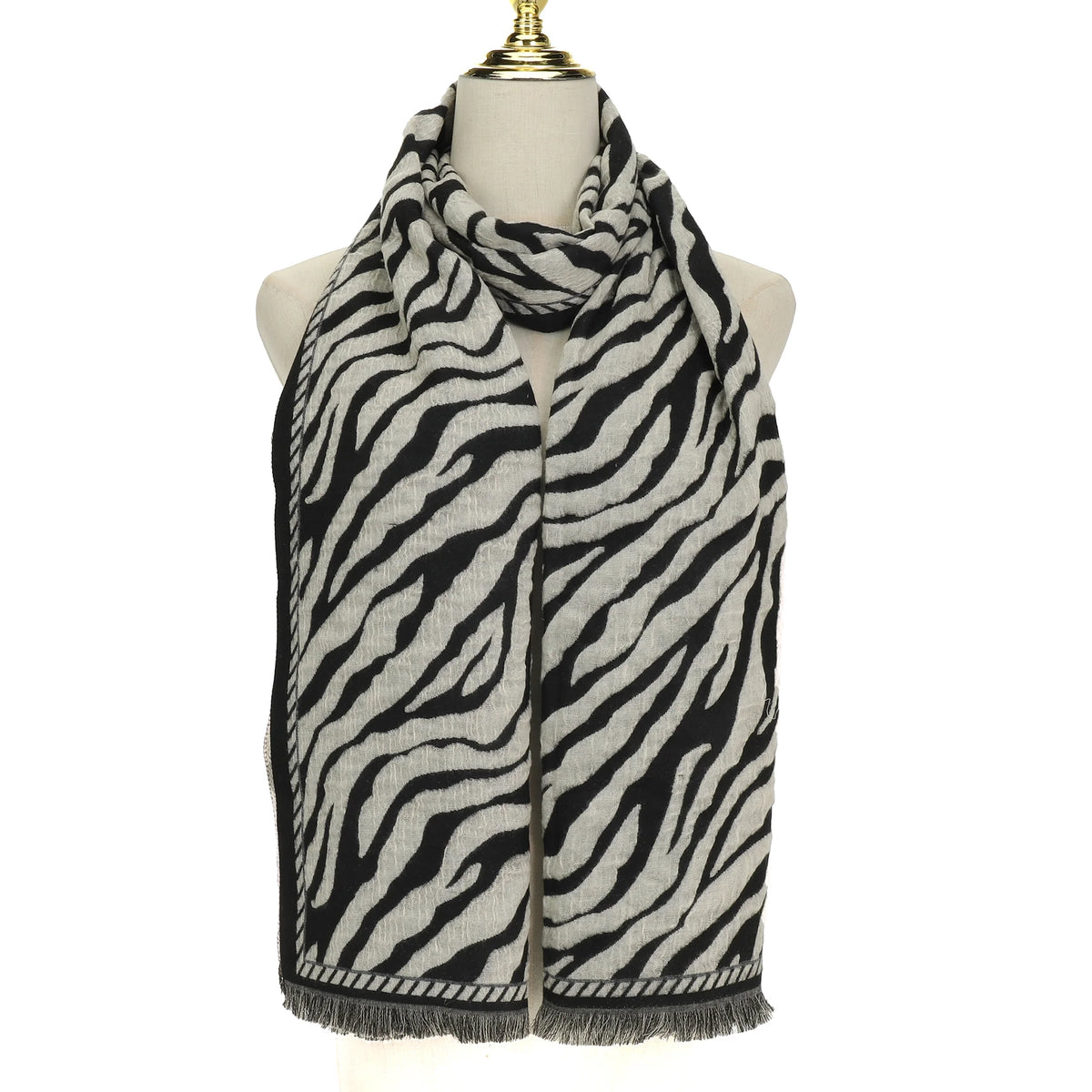 Zebra Animal Print Scarf | Black & White
