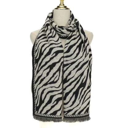 Zebra Animal Print Scarf | Black & White